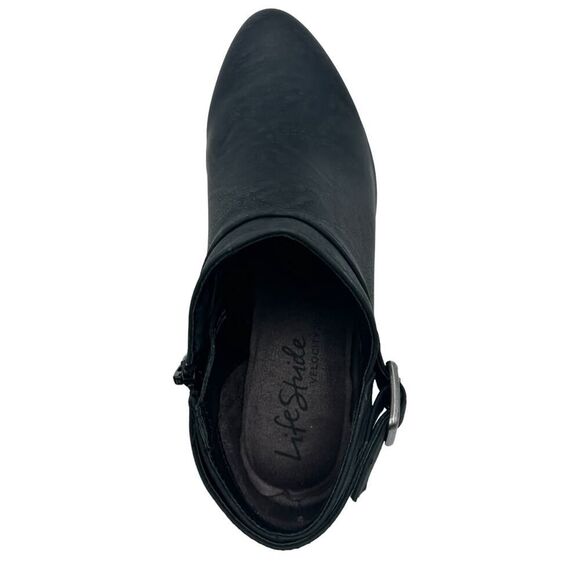 Life Stride Women Alexi Ankle Bootie Black Block Heel Zipper Buckle Flex Size 7M - Picture 2 of 13